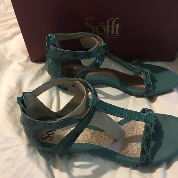 NEW Söfft leather snake textured sandals 9M EUR 40 - Picture 2 of 5